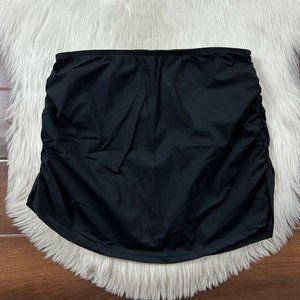Spanx Love Your Assets Size Medium Black Ruched Swim Skirt Skort Bottom